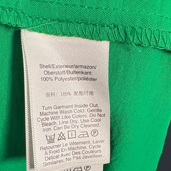 DKNY Vibrant Green Midi Dress with Tie - Picture 9 of 9